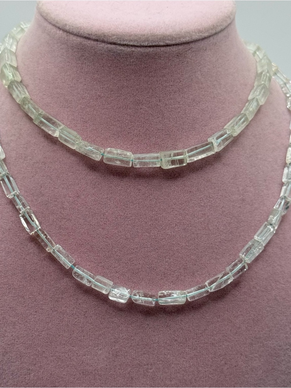 Clear Crystal Tube Bead Necklace - Women Jewelry